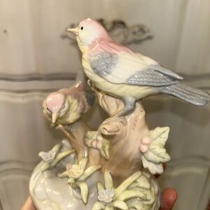 Valentino Ceramic Bird Figurine - Pink and Gray